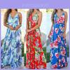 Elegantes Damen Boho Maxikleid mit Blumendruck für Sommerpartys und Strandveranstaltungen
