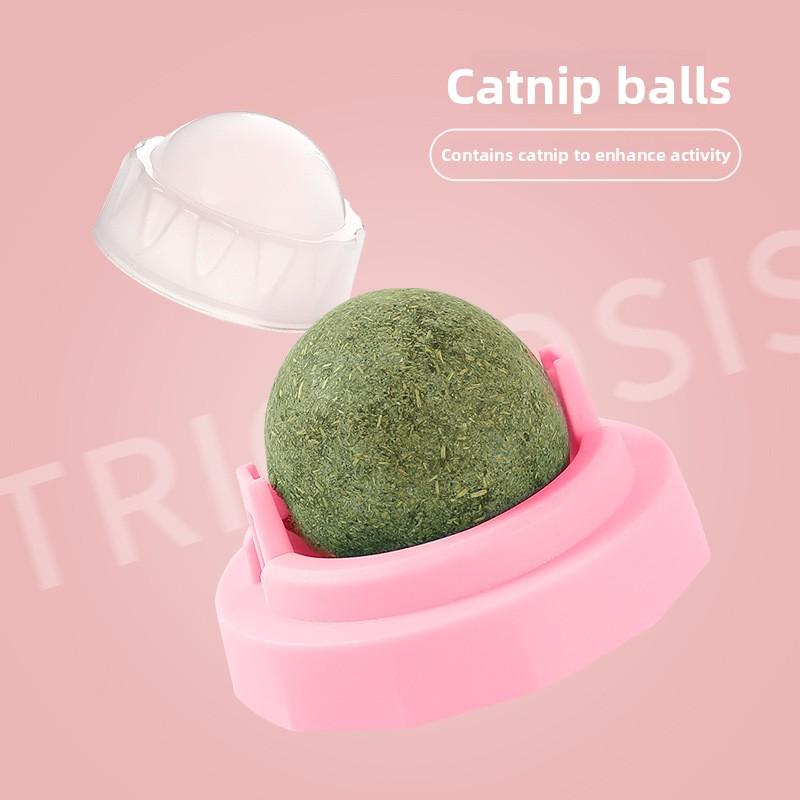 

The New Catnip Ball Rotating Ball for Teeth Grinding and Cleaning, Self-entertaining and Biting Interactive Toy, Mu Tian Liao Ball розовый
