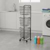 Rolling Storage Basket Cart Mobile Utility Trolley on Wheels for Laundry Room