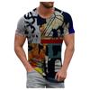 Men's Summer Casual 3D Printed Short Sleeve Round Neck Top T-shirt Blouse