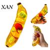 Fake Banana Sensory Toy Stress Relief Squeeze Toy, Clear Improve Concentration & Relieve Tension, Soft Stretchy Fruit Fidget Office Desk Toys