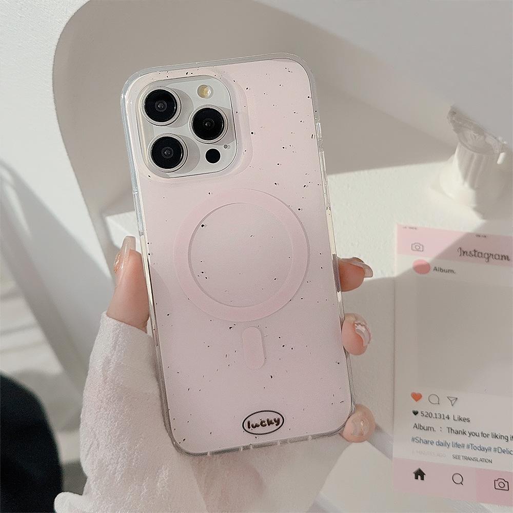 Double layer Imd Ink Splashing Cat Magnetic Suction Bracket 15promax IPhone Case IPhone 16 Suitable for 14 Sets 12
