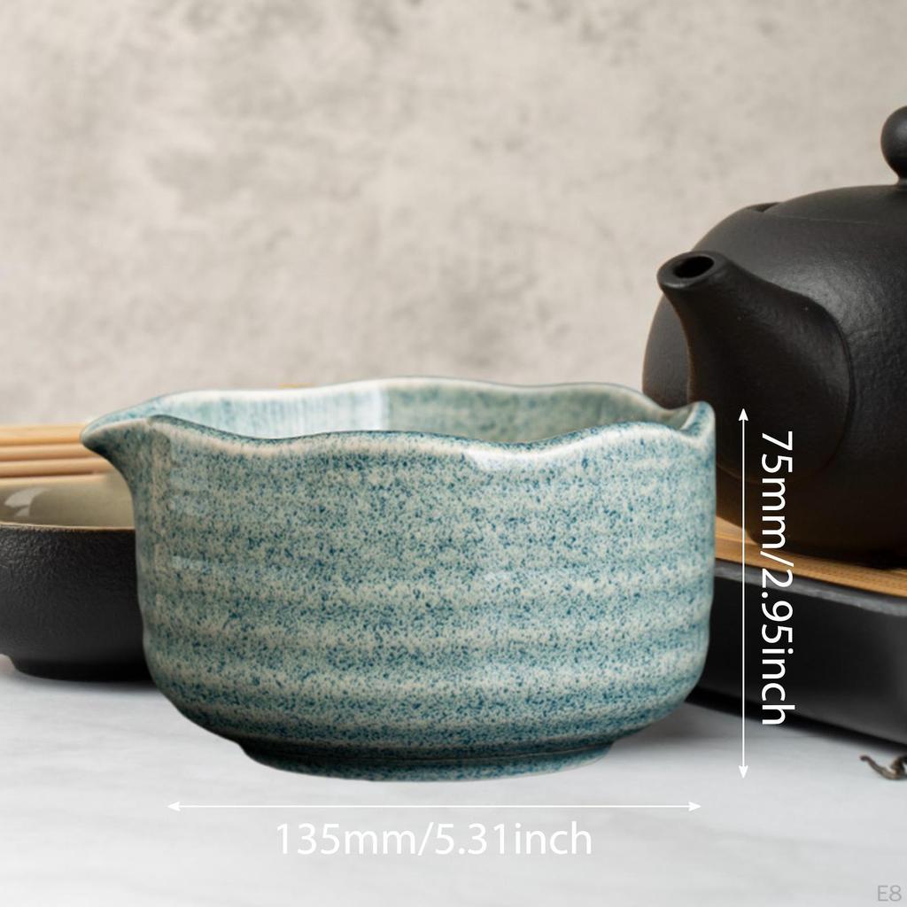 Ceramic Matcha Bowl with Spout for Mixing Decoration Traditional Tea Making Porcelain