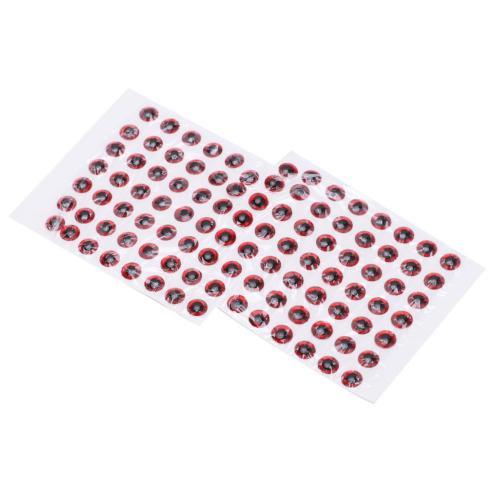 100Pcs Fishing Lure Eyes ThreeDimensional Sticky Lightweight Durable Fisheye Sticker for Making Fishing Bait(Red )