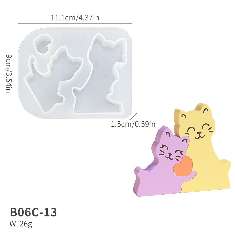 

1PC DIY Animal Puzzle Candle Silicone Mold Cute Bear Elephant Family Combination Ornament Resin Gypsum Molds