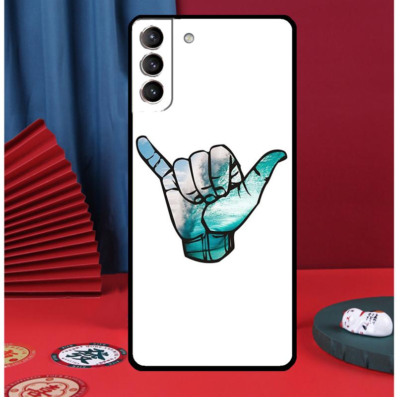 Shaka Surf Hang loose Handyhülle Für Samsung Galaxy S25 Ultra S9 S10 S20 S21 FE S22 S23 Plus S24 Ultra Rückseite