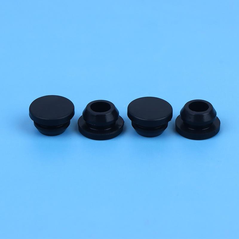 4Pcs Silicone Plug,Rubber Stopper Protective Softness Black 8Mm Buckle Hole Sealing Non-Slip Foot Mat