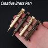 Easy Carry Mini Brass Pen All-Metal Neutral Ballpoint Pen Travel Pocket Pen  Writing Instruments