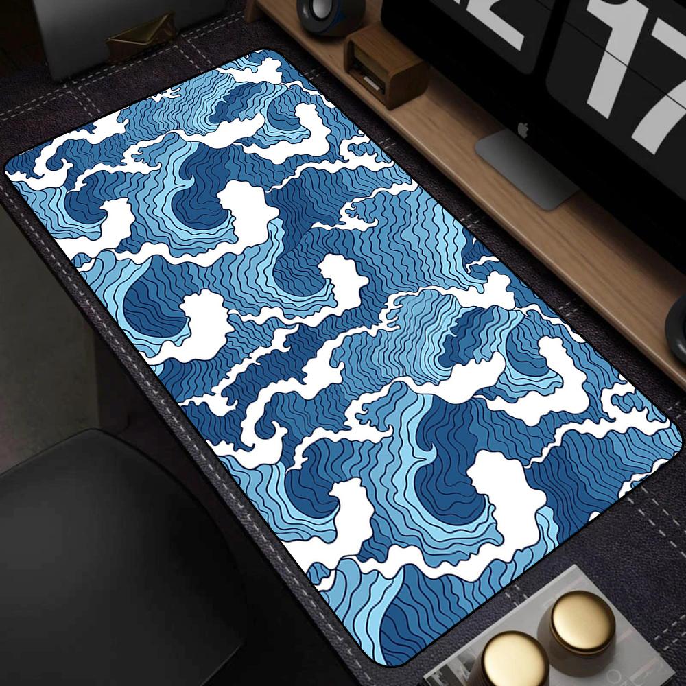 Pad NonSlip Carpet Natural Rubber Big Mouse Mats x Mouse Pad Gamer Black Great Wave Art Mousepad XXL Mechanical Keyboard