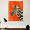 Orange Zebra Print Vintage Zebra Wall Art Antique Decor Animal Poster Tropical Decor Bedroom Prints Animal Gallery Safari Art