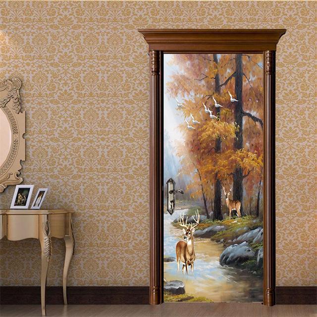 Spray Pattern DIY Door Wall Stickers Home Decor Living Room Children Room Porch Removable Waterproof Self-adhesive Wall Paster