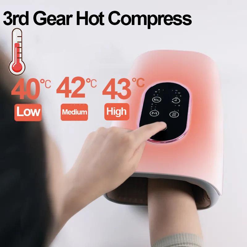 Electric Hand Massager Machine Finger Massager Palm Acupoint Pressing and Kneading Air Compression Hot Compress Improves Hand