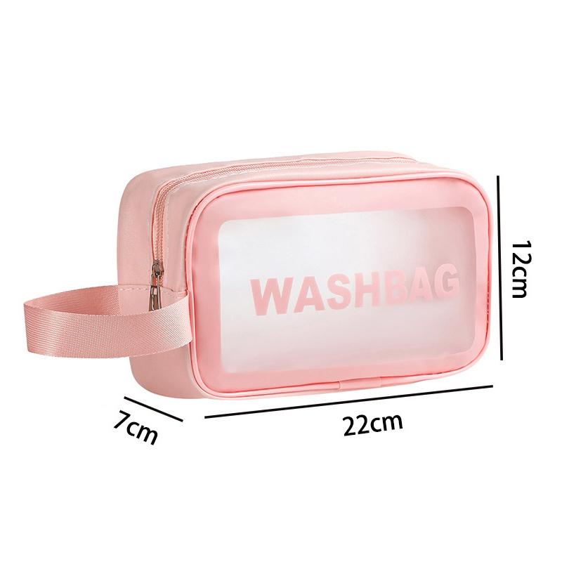 

Водонепроницаемая косметичка, портативная, большой вместимости, прозрачная сумка для стирки, дорожный матовый органайзер для косметики, сумка для плавания розовый