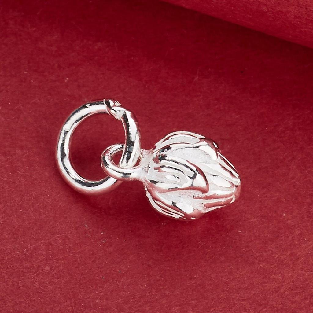 S925 Sterling Silver Retro Lotus Seed Pod Charm for DIY Beading Necklace or Bracelet