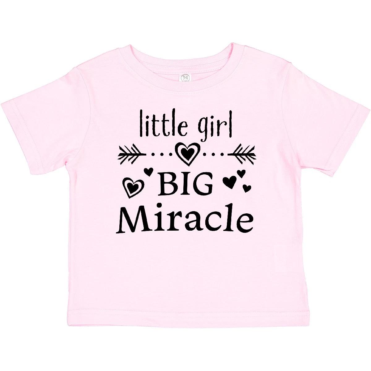 Inktastic Little Girl, Big Miracle Baby T-Shirt Firstborn New Parents Happy Nicu 120