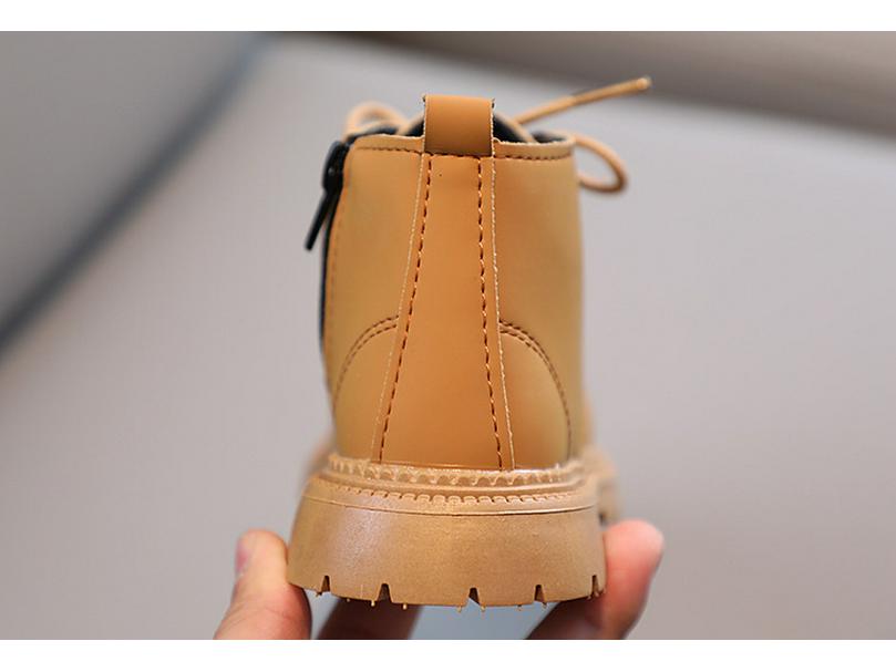 2022 Herbst/Winter Kinder Britischer Stil Einfarbig Martin Stiefel mit Seitenreißverschluss