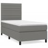 VidaXL Lit à sommier tapissier avec matelas Gris foncé 90x200 cm Tissu - Modèle 3141826