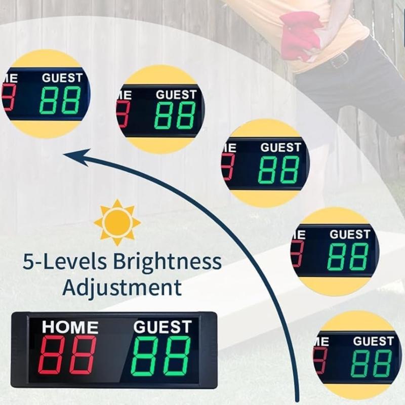 Multi-Sport Digital Scoreboard Adjustable Brightness Countdown Time Display Electronic Scoreboard Score Keepers