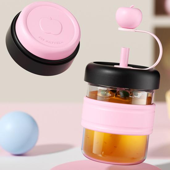 Szklana Butelka na Wodę ze Słomką Infuzer na Owoce Szczelna 500ml Kubek do Picia