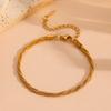 Simple Versatile Plain Bracelet Distinct Three Layer Weaving Bracelets  Individuality Stainless Steel Body Jewelry for Women