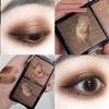 Earth Tone Lazy Duo Two-Color Eyeshadow Brown Ins Style Beginner Pearlescent Waterproof Daily Light Makeup