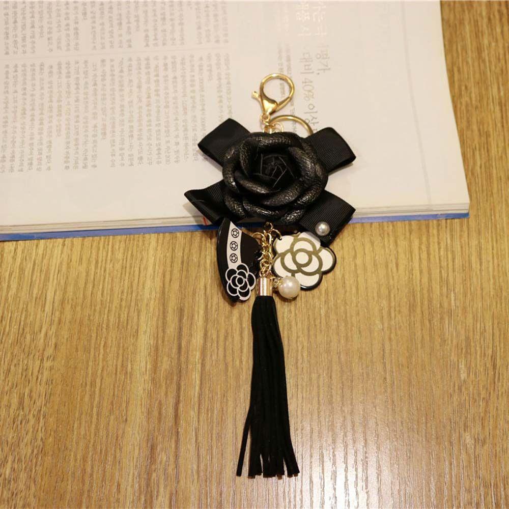 Element Hanger Bag Ornaments Car Key Ring Flower Keyring Camellia Key Chain Key Chain Bag Pendant