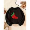 Kids Sweatshirt Creative "Strawberry" Pattern Fashion Casual Crew Neck Sweatshirt for Daily Wear, Parties, Vacation Gifts