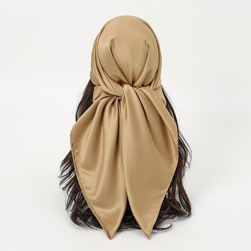 Scarf simulation silk cm satin solid color satin square scarf scarf ethnic headscarf women