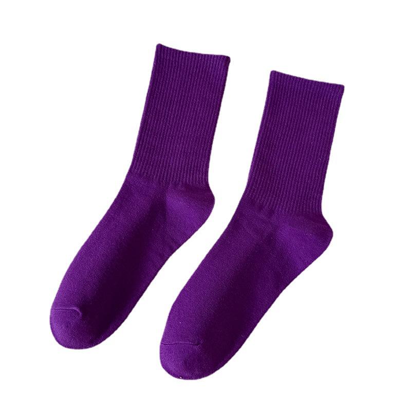 Women's Trendy Candy Color Thin Mid-Calf Socks - Colorful Japanese Style Summer Pile Socks