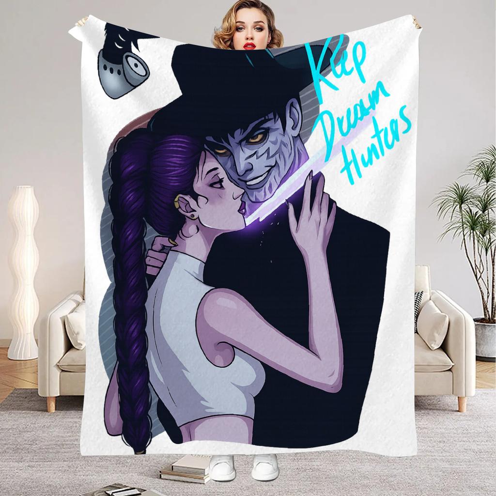 K-Pop Demon Hunters Blanket Girls Boys Plush Throw Blanket Novelty Warm Blanket All Season Gift