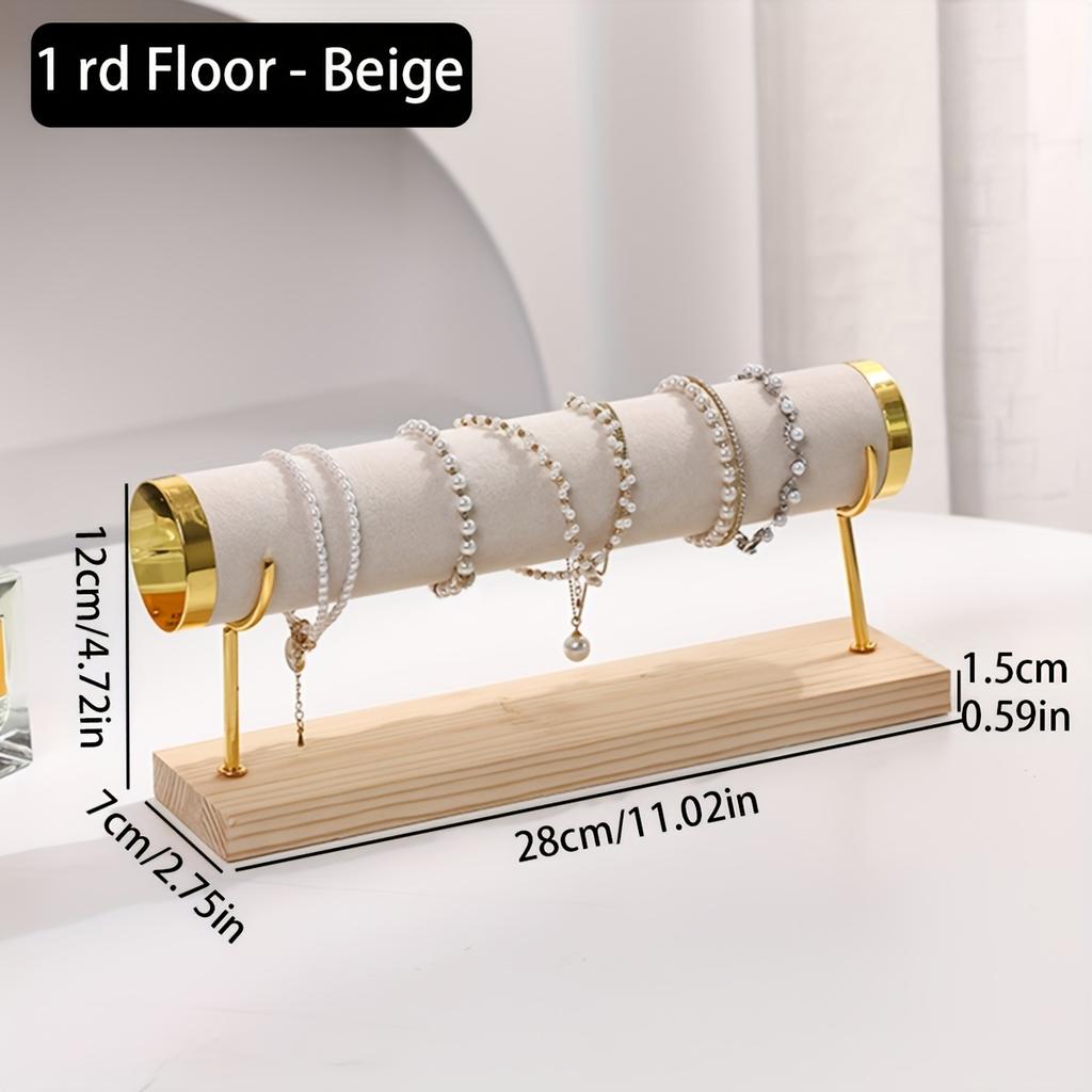 1pc Step Velvet Necklace Bracelet Foot Chain Display Stand Desktop Bedroom Dressing Table Sales Cabinet, Business Cabinet