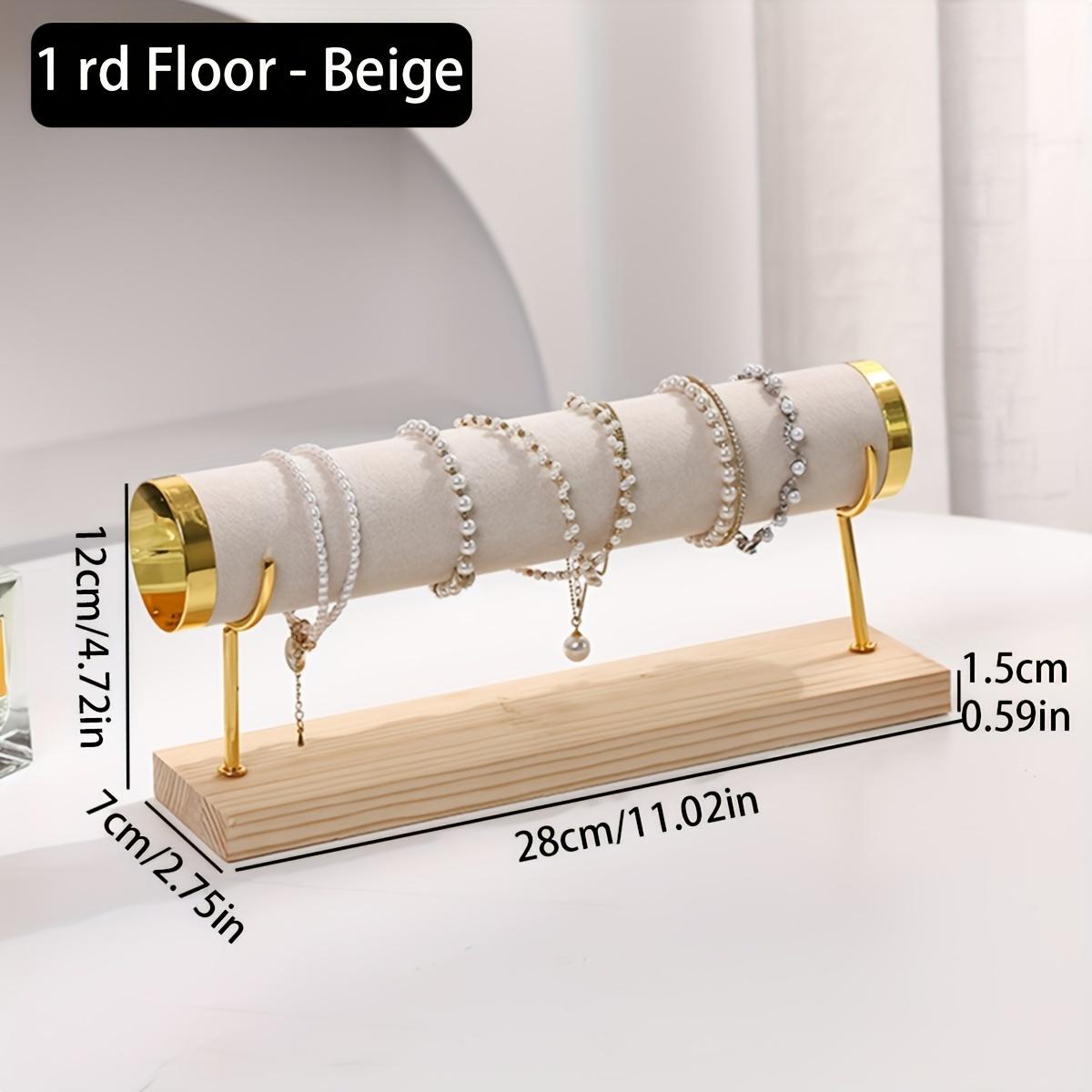 

1pc Step Velvet Necklace Bracelet Foot Chain Display Stand Desktop Bedroom Dressing Table Sales Cabinet, Business Cabinet