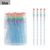 Rainbow Crystal Rod Makeup Brushes & Eyebrow Comb Set - 50 pcs, with Eyelash Curler and Brush.