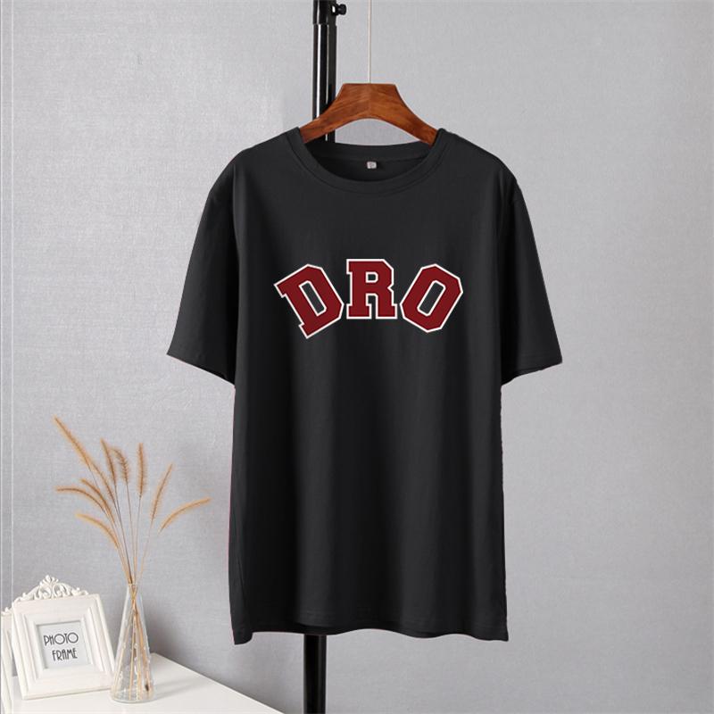 Shellsuning T-shirt da Donna con Stampa Grafica Semplice con Lettere, Estate, Cotone, Maniche Corte, Magliette Casual con Scollo a O, Top Trendy Streetwear