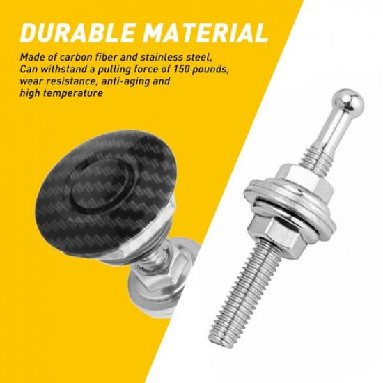 Push Button Quick Release Hood Pin Bonnet Lock Car Bumper Latch Kit Carbon Fiber