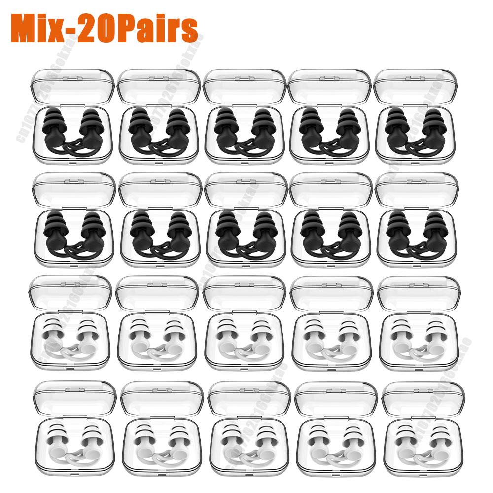 1-50 Paar Silikon-Ohrstöpsel zum Schwimmen, Schlafen, Schallschutz, Lärmreduzierung, Ohrstöpsel, Motorrad-Lärmfilter-Ohrstöpsel