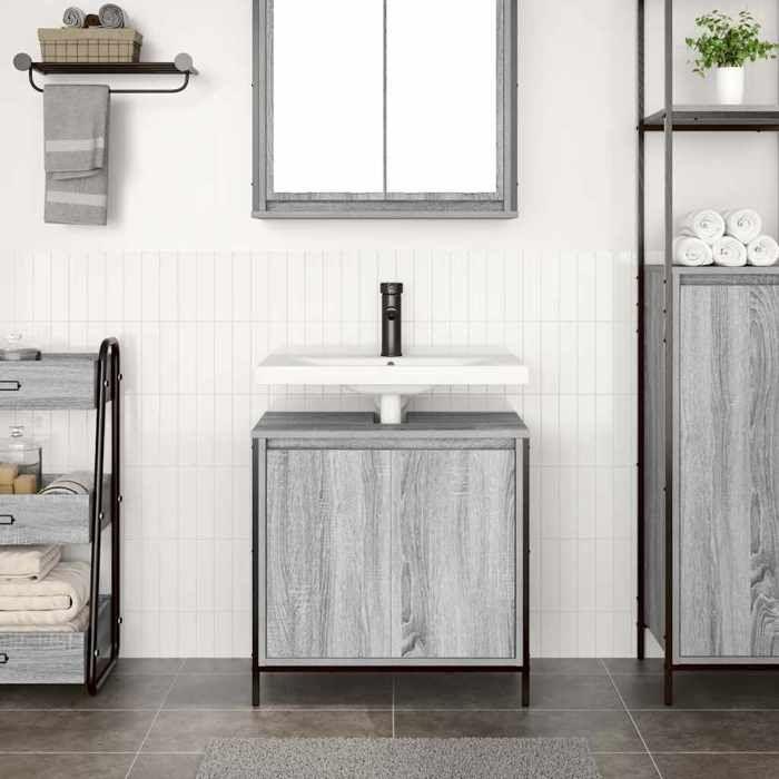 VidaXL Bathroom Cabinet with Sink 60x34.5x60 Cm, Vanity Unit, Under-Sink Cabinet, Floor Cabinet of 861895