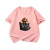 Kids Cotton T Shirt Charming Pocket Cocker Spaniel Dog Print Crew Neck Short Sleeve Tee Casual Breathable Boys Girls Summer Tops