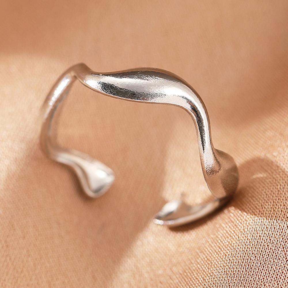 Anéis de Aço Inoxidável Mais Simples Geométricos Moda Vintage Finos Ajustáveis Abertos Para Mulheres Joias Casamentos Presentes Novos Tendência