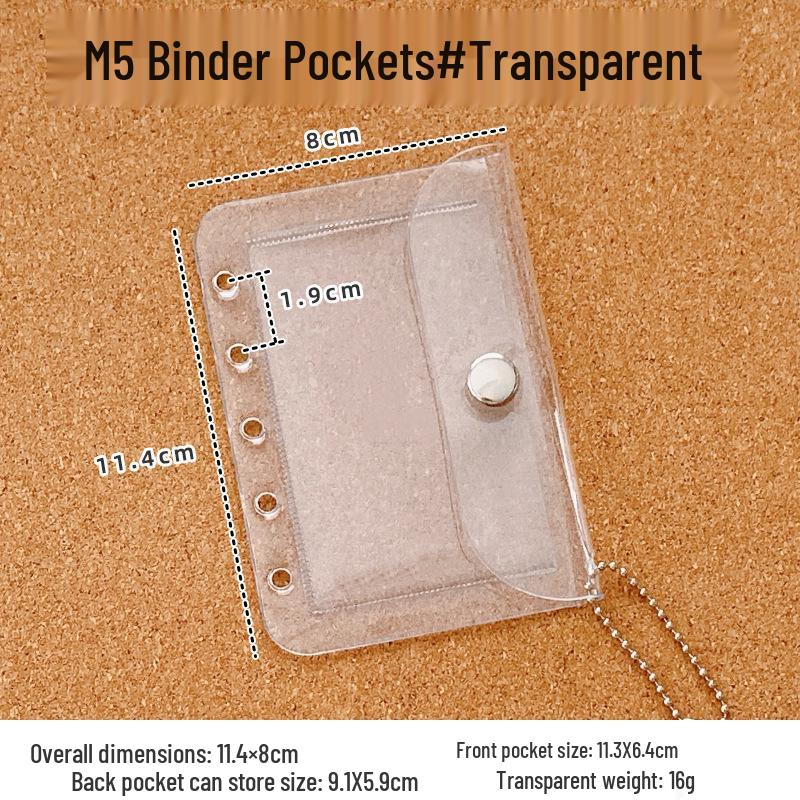 PVC Glitter Transparent A7/M5 Loose-Leaf Notebook & Storage Set