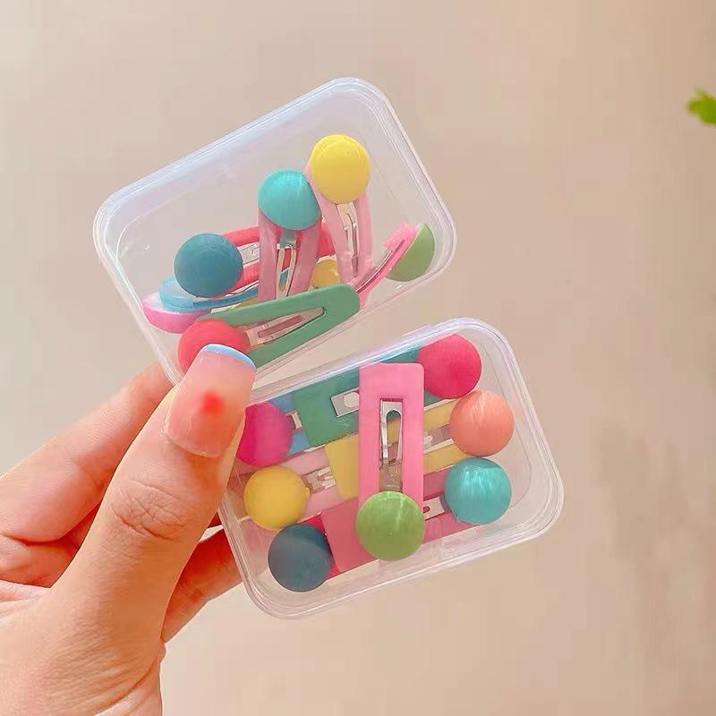 Colorful Jelly Bean Hairpin Set for Girls - Cute Candy Color Side and Bangs Clips