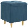 Storage Ottoman with Cushion Blue 40 X 40 X 45 Cm Velvet