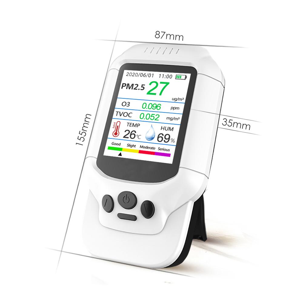 5V PM2.5/ 1.0 / 10 O3 Ozone Detector TVOC Air Quality Tester USB Instrument 2.8 LCD Screen Carbon Dioxide Formaldehyde Dust Haze Meter 155 x 87 x 35mm