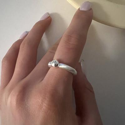 Mosxe [argent 925] Bague mate et brillante