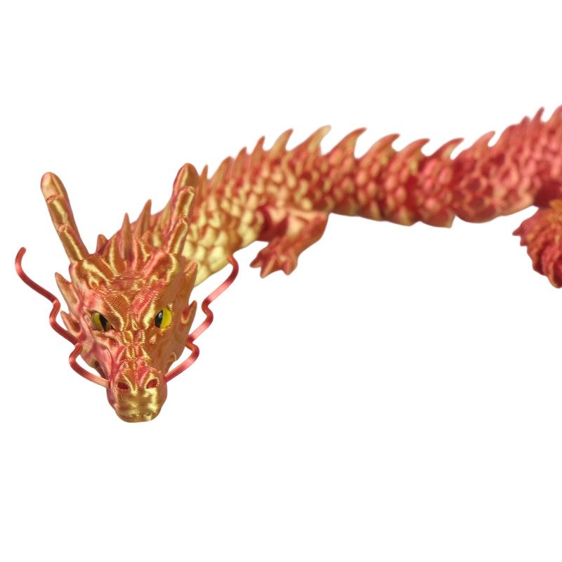 3D Printed Multi-Jointed Chinese Dragon Toy Handicraft 30CM (No Eyes)