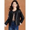 Ke Bei Er Women's New Chinese Style Jacquard Reversible PU Jacket