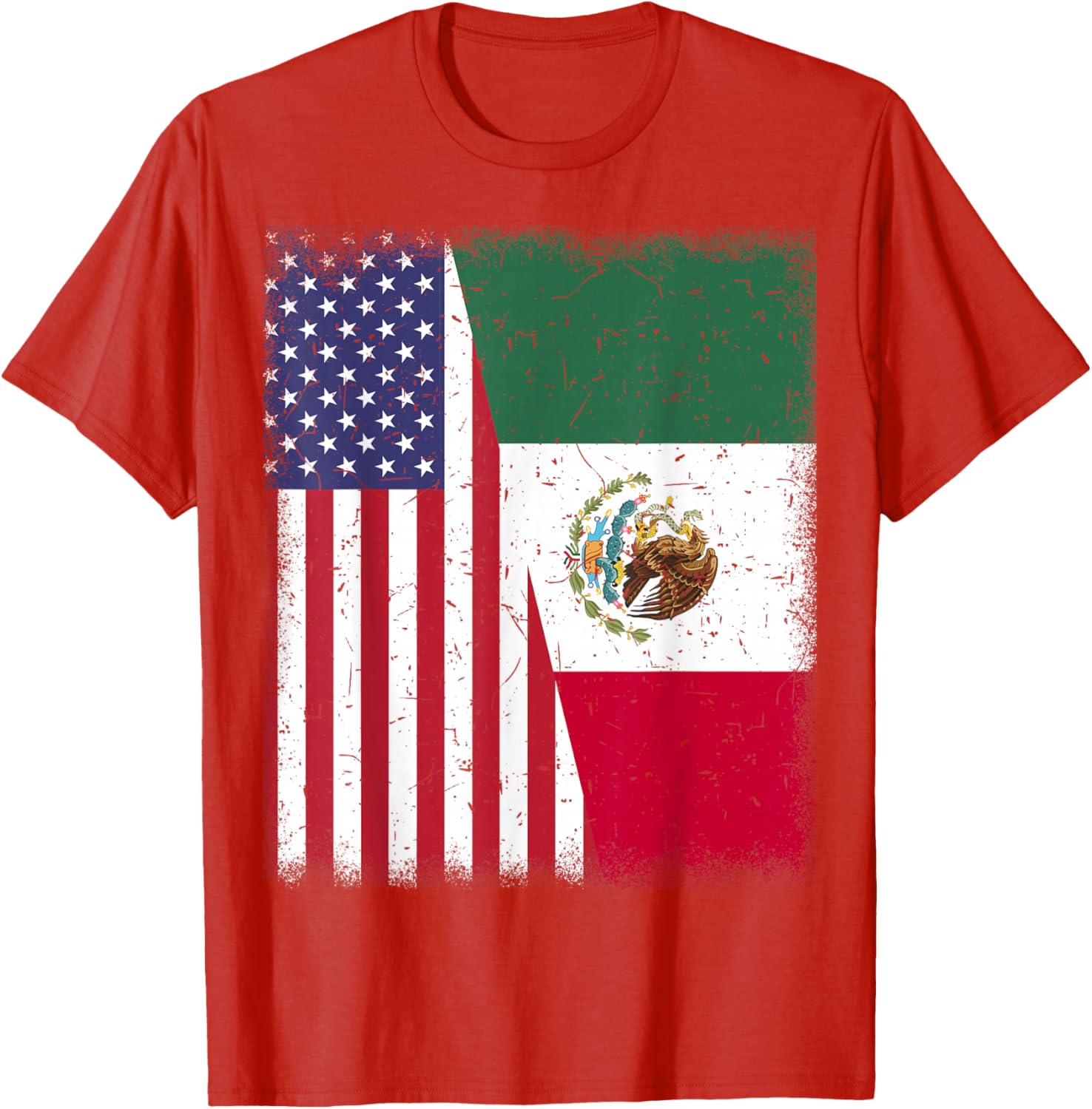 Mexico Half American Flag Mexican Independence Day TShirt 100 Cotton ONeck Short Sleeve Summer Casual Mens Tshirt Streetwear S