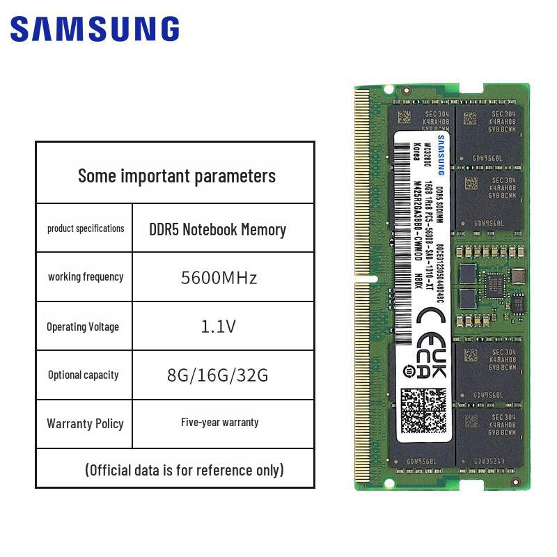 

Память для ноутбука Samsung 32 ГБ/16 ГБ DDR5 4800/5600 МГц