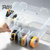 Clear Plastic Organizer Box Tool Storage with Secure Buckle And Handle, PP Portable Heavy Duty Parts Bin Case, Stackable for Hardware Craft