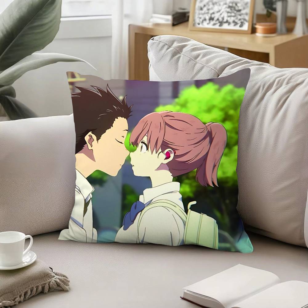 Anime A Silent Voice Throw Pillow Covers Pattern Cushion Cover Suitable For Sofa Bedroom Car Pillow Cover